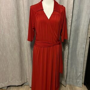 Deep Red Talbot wrap dress
